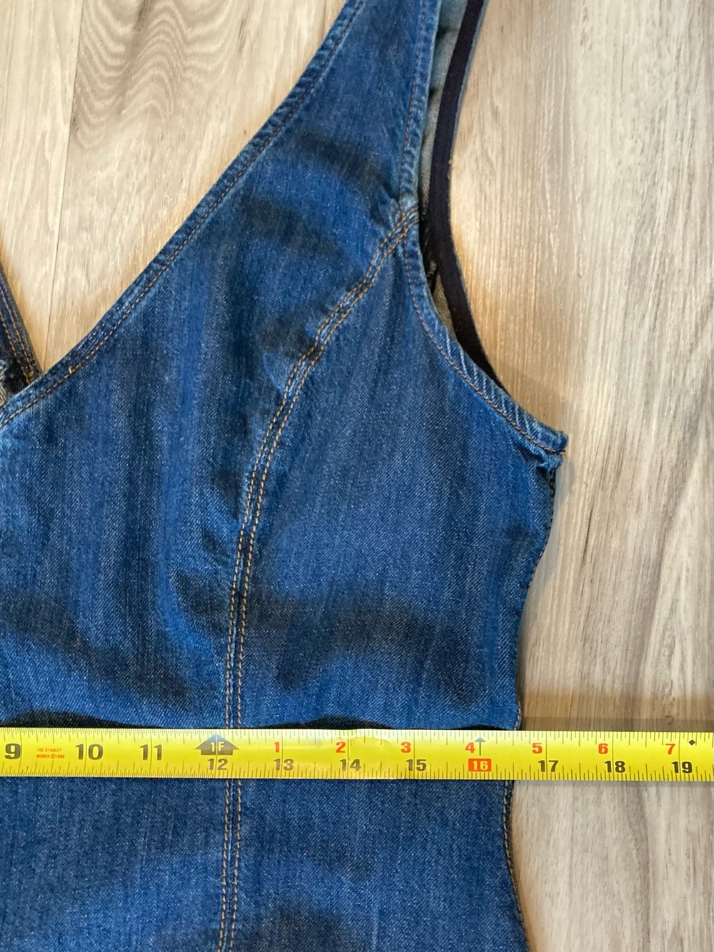 Reformation Serafina Denim Midi Dress Size 10 Dark Wash Mermaid Flare $248 - Picture 8 of 14
